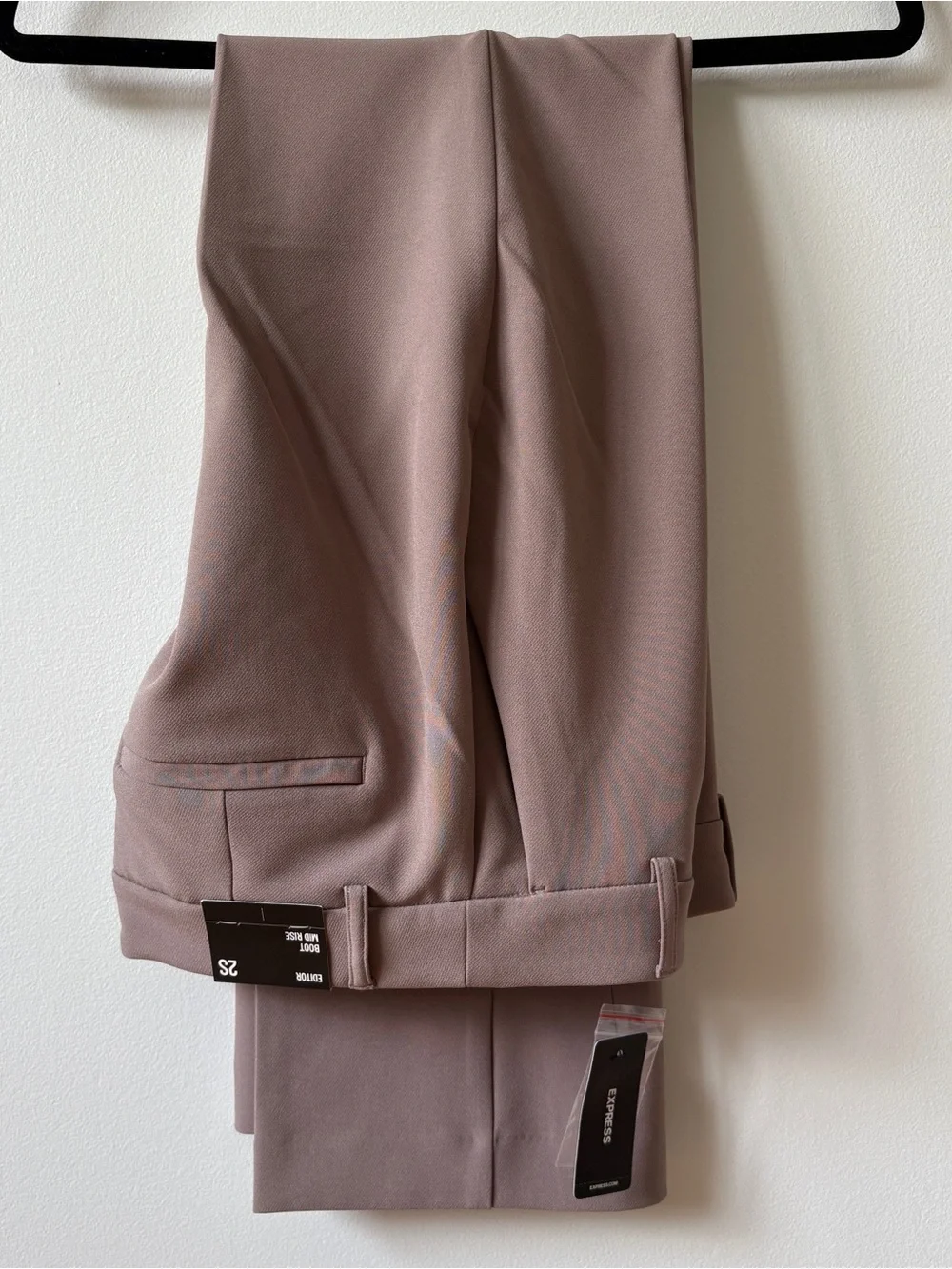 Express Tailored Single-Button Blazer and Pants Suit Set - Dusty Rose/Purple